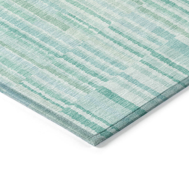 Addison Chantille ACN2102 Stripes Machine Made Transitional Turquoise Rug