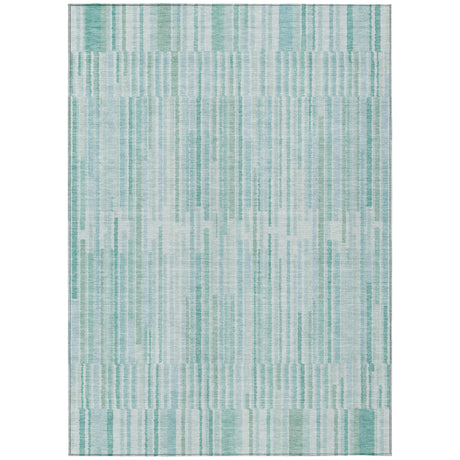 Addison Chantille ACN2102 Stripes Machine Made Transitional Turquoise Rug