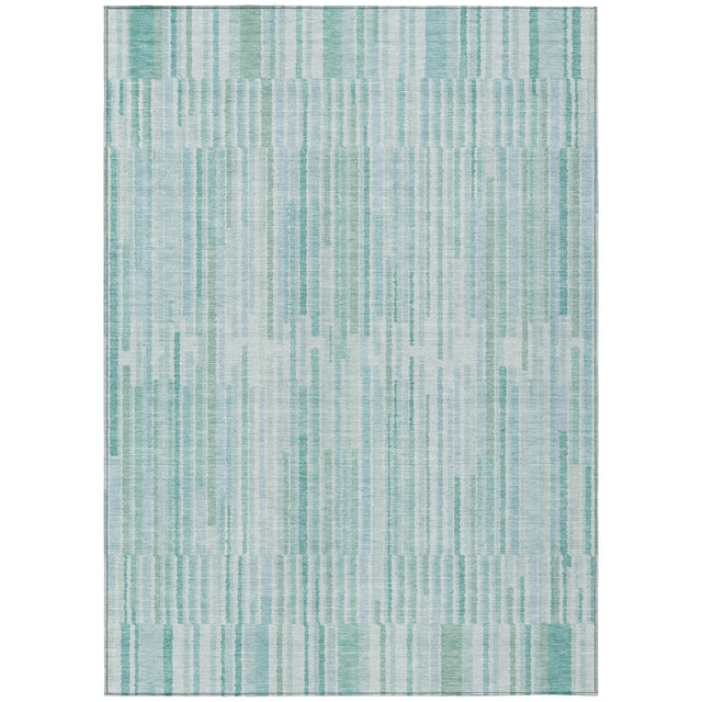 Addison Chantille ACN2102 Stripes Machine Made Transitional Turquoise Rug