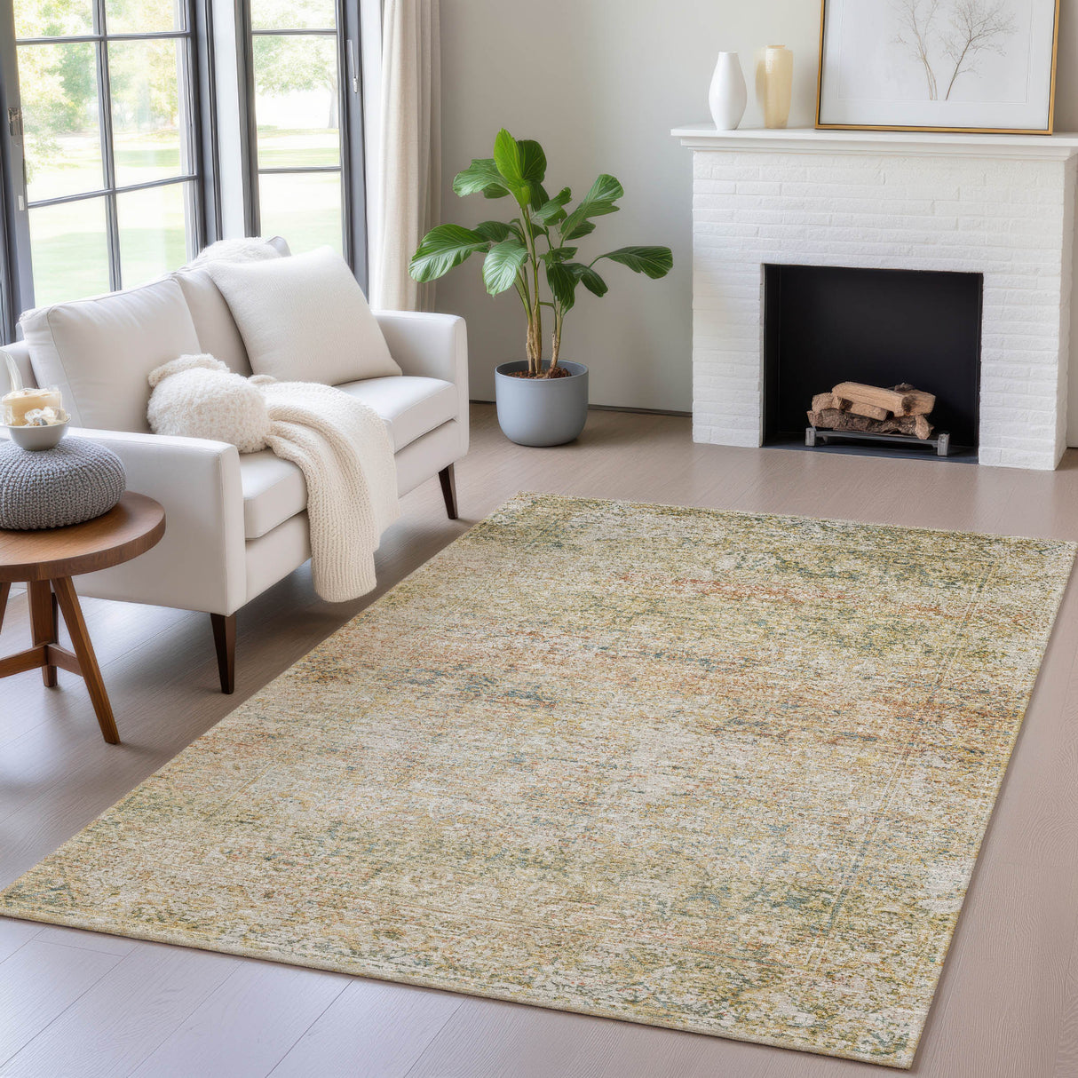 Addison Chantille ACN2103 Global Machine Made Traditional Gold Rug