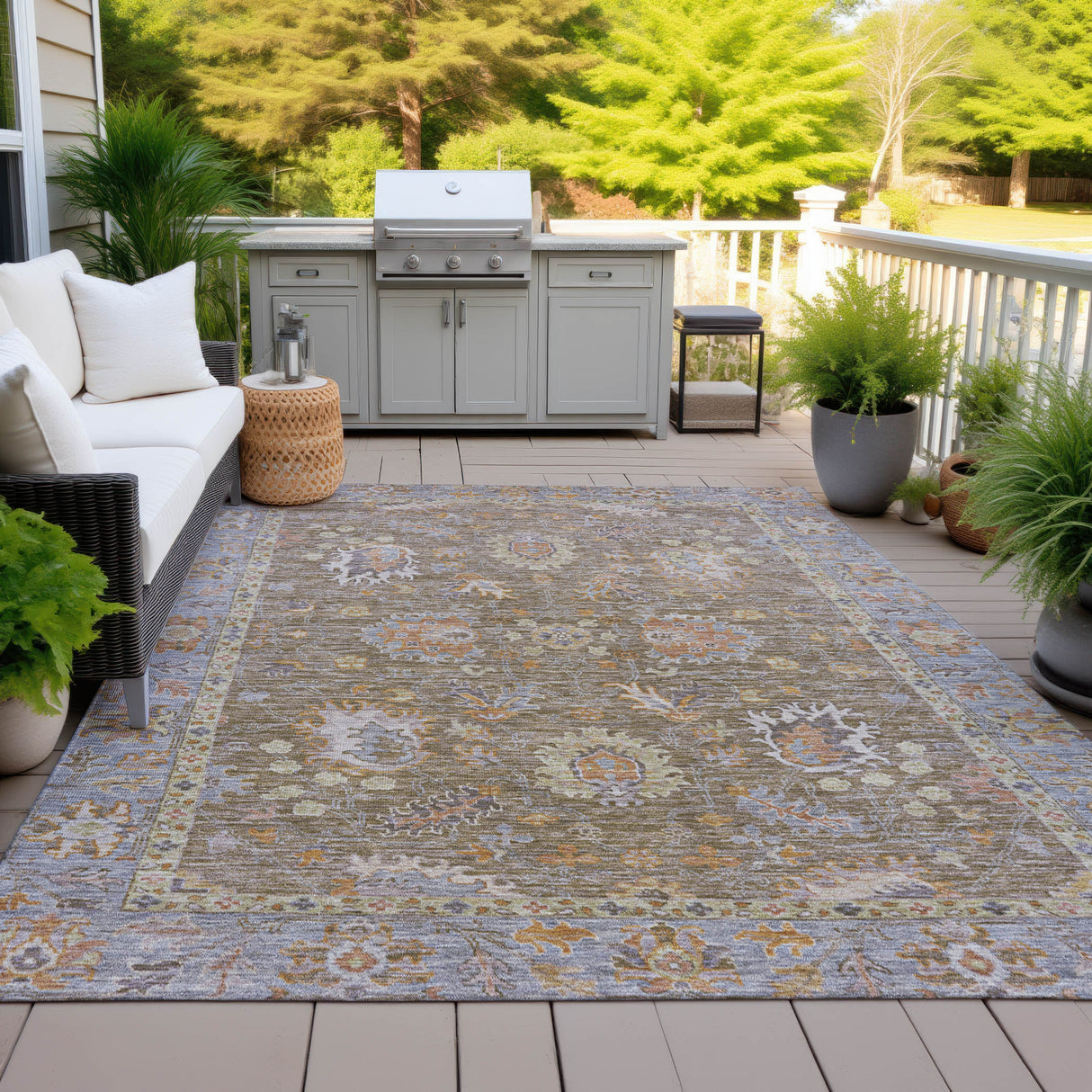 Addison Chantille ACN2104 Global Machine Made Traditional Brown Rug