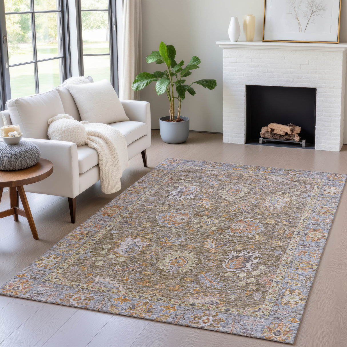 Addison Chantille ACN2104 Global Machine Made Traditional Brown Rug
