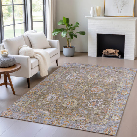 Addison Chantille ACN2104 Global Machine Made Traditional Brown Rug