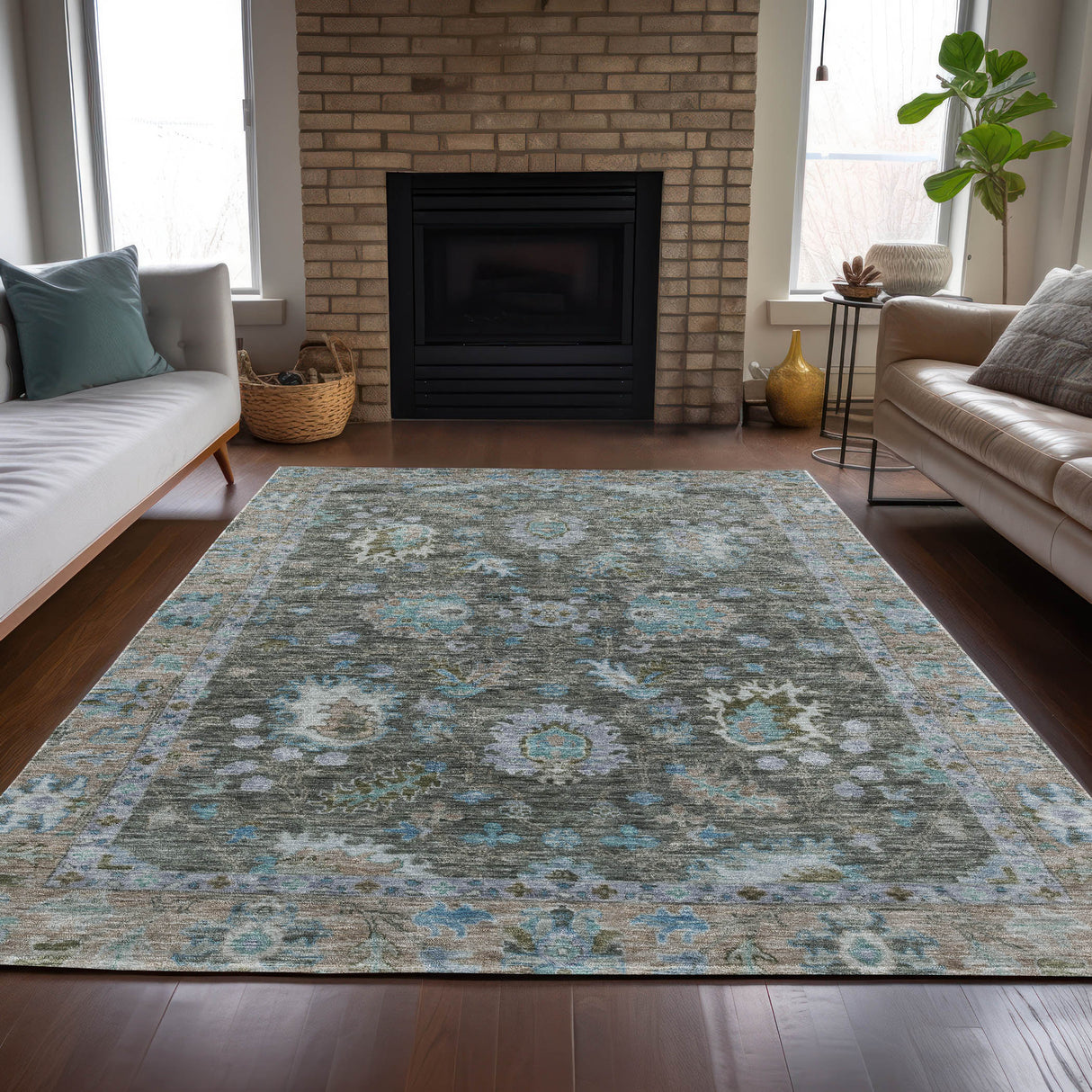 Addison Chantille ACN2104 Global Machine Made Traditional Fern Rug