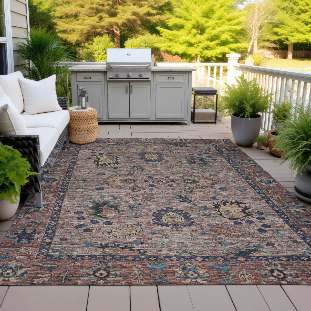 Addison Chantille ACN2104 Global Machine Made Traditional Mocha Rug