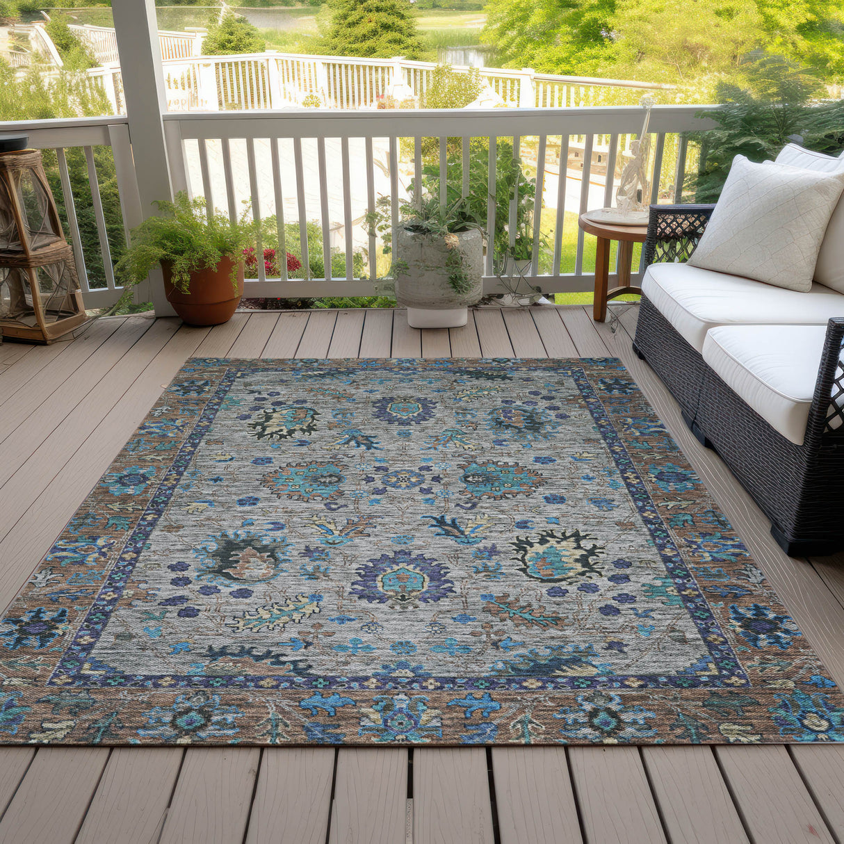 Addison Chantille ACN2104 Global Machine Made Traditional Pewter Rug