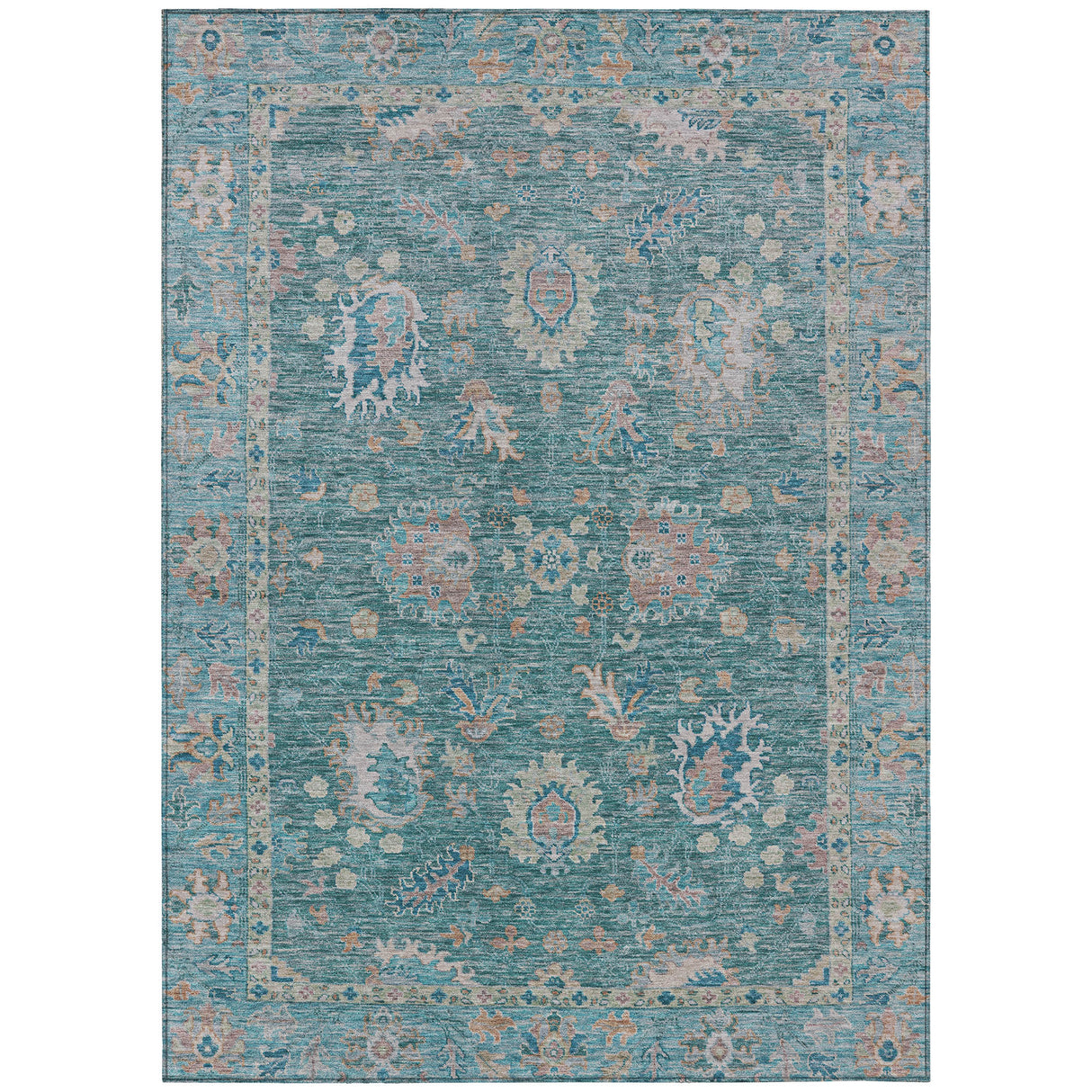 Addison Chantille ACN2104 Global Machine Made Traditional Teal Rug