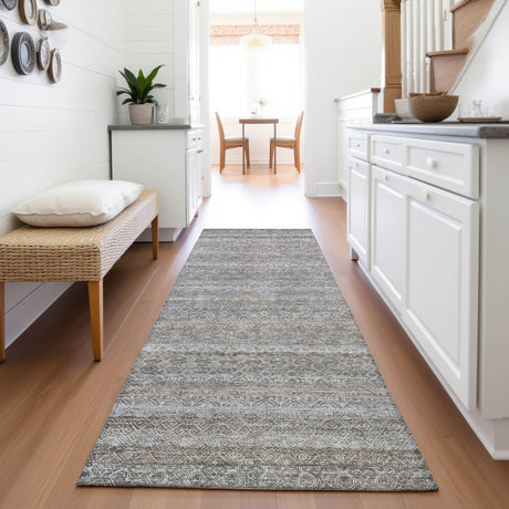 Addison Chantille ACN2105 Stripes Machine Made Transitional Brown Rug