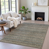 Addison Chantille ACN2105 Stripes Machine Made Transitional Chocolate Rug