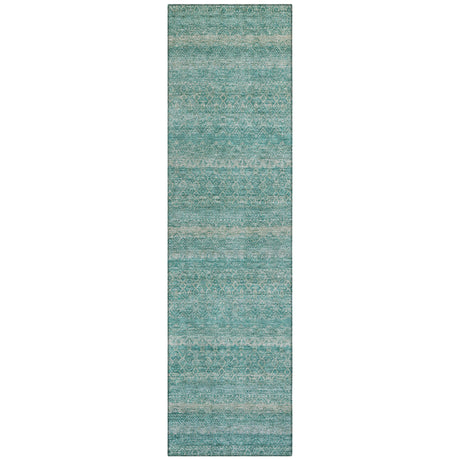 Addison Chantille ACN2105 Stripes Machine Made Transitional Teal Rug