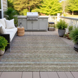 Addison Chantille ACN2106 Stripes Machine Made Transitional Brown Rug