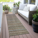 Addison Chantille ACN2106 Stripes Machine Made Transitional Brown Rug