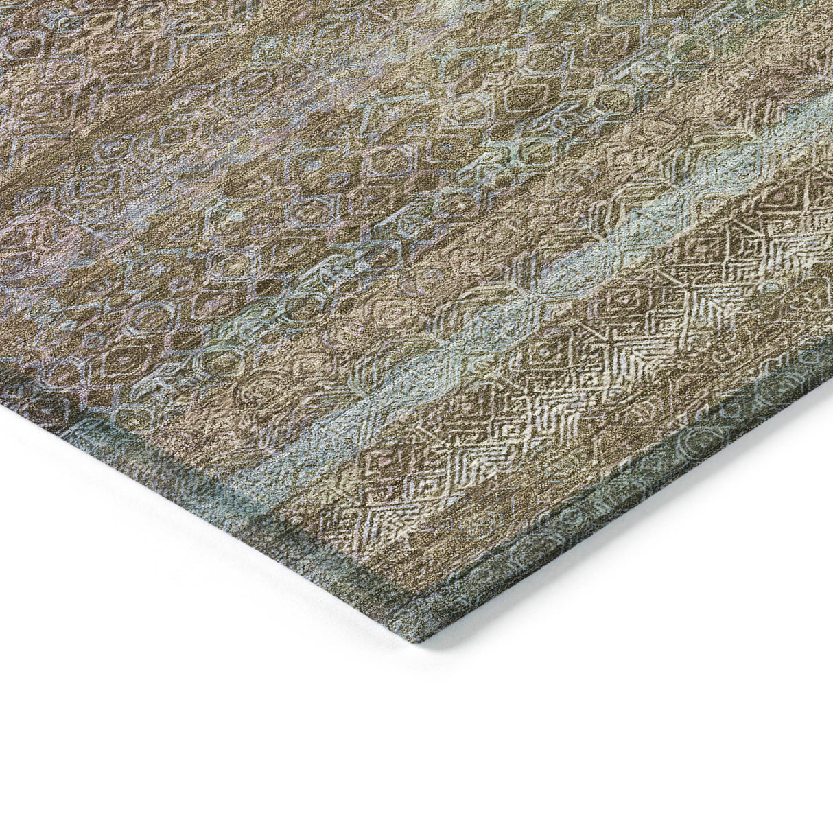 Addison Chantille ACN2106 Stripes Machine Made Transitional Brown Rug