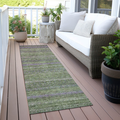 Addison Chantille ACN2106 Stripes Machine Made Transitional Olive Rug