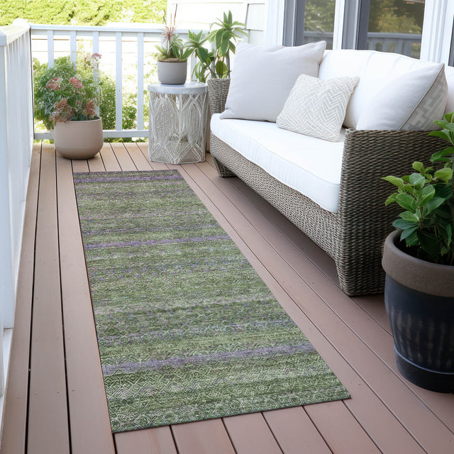 Addison Chantille ACN2106 Stripes Machine Made Transitional Olive Rug
