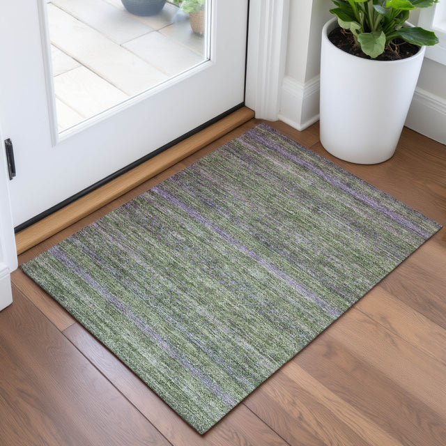 Addison Chantille ACN2106 Stripes Machine Made Transitional Olive Rug