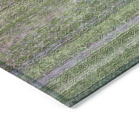 Addison Chantille ACN2106 Stripes Machine Made Transitional Olive Rug