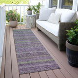 Addison Chantille ACN2106 Stripes Machine Made Transitional Purple Rug