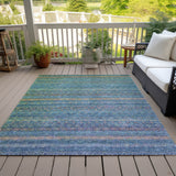 Addison Chantille ACN2106 Stripes Machine Made Transitional Teal Rug
