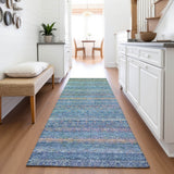 Addison Chantille ACN2106 Stripes Machine Made Transitional Teal Rug