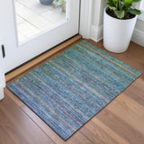 Addison Chantille ACN2106 Stripes Machine Made Transitional Teal Rug