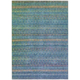 Addison Chantille ACN2106 Stripes Machine Made Transitional Teal Rug
