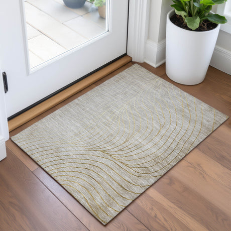 Addison Chantille ACN2107 Swirls Machine Made Transitional Beige Rug