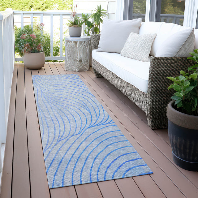 Addison Chantille ACN2107 Swirls Machine Made Transitional Blue Rug