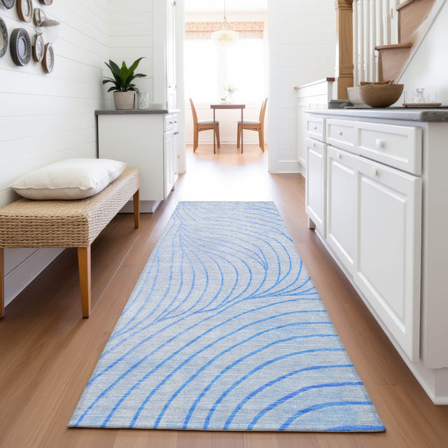 Addison Chantille ACN2107 Swirls Machine Made Transitional Blue Rug