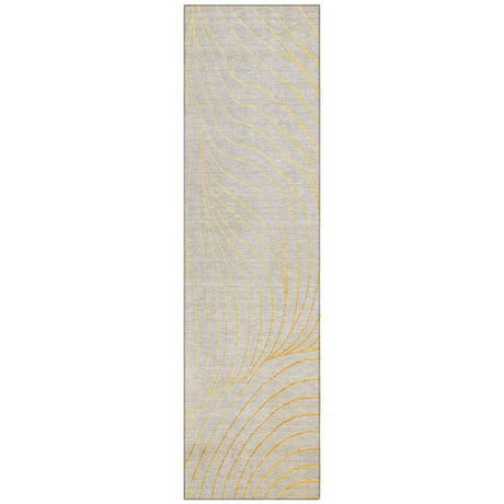 Addison Chantille ACN2107 Swirls Machine Made Transitional Gold Rug