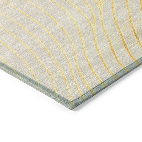 Addison Chantille ACN2107 Swirls Machine Made Transitional Gold Rug