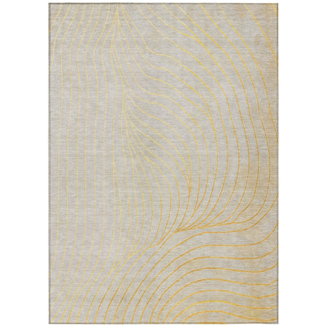 Addison Chantille ACN2107 Swirls Machine Made Transitional Gold Rug