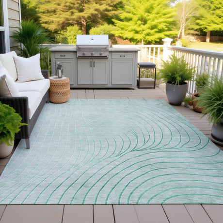 Addison Chantille ACN2107 Swirls Machine Made Transitional Mint Rug