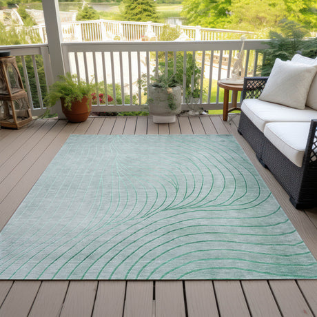 Addison Chantille ACN2107 Swirls Machine Made Transitional Mint Rug