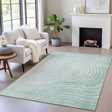 Addison Chantille ACN2107 Swirls Machine Made Transitional Mint Rug