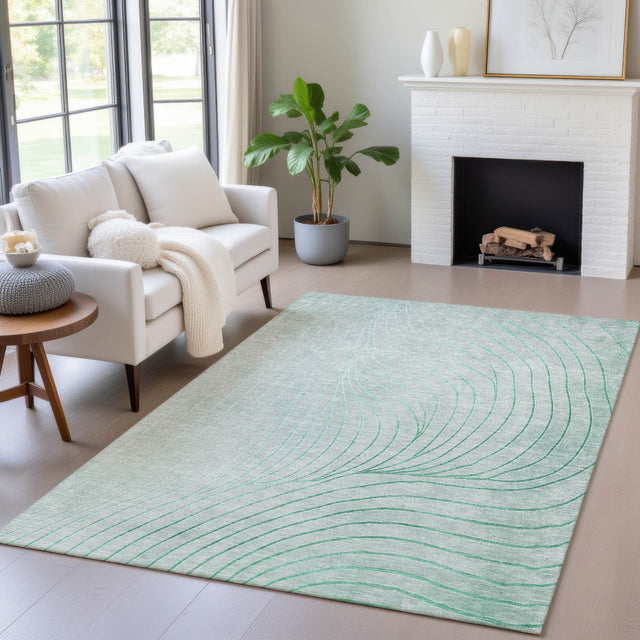 Addison Chantille ACN2107 Swirls Machine Made Transitional Mint Rug