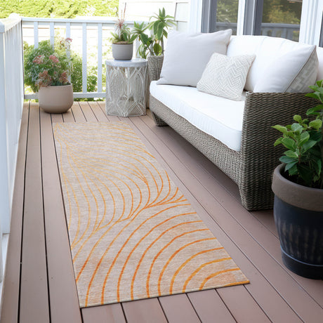 Addison Chantille ACN2107 Swirls Machine Made Transitional Orange Rug