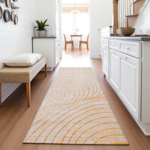 Addison Chantille ACN2107 Swirls Machine Made Transitional Orange Rug