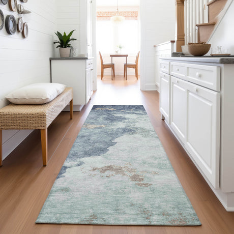 Addison Chantille ACN2108 Abstract Machine Made Transitional Seafoam Rug
