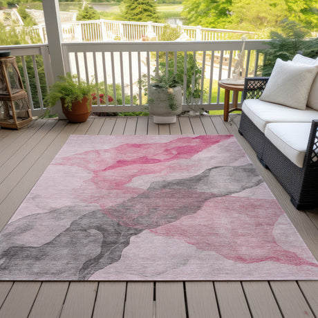 Addison Chantille ACN2109 Abstract Machine Made Transitional Blush Rug