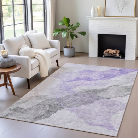 Addison Chantille ACN2109 Abstract Machine Made Transitional Lavender Rug