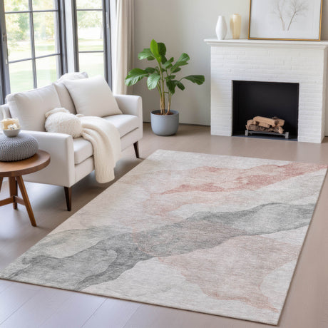 Addison Chantille ACN2109 Abstract Machine Made Transitional Salmon Rug