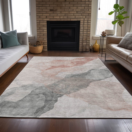 Addison Chantille ACN2109 Abstract Machine Made Transitional Salmon Rug