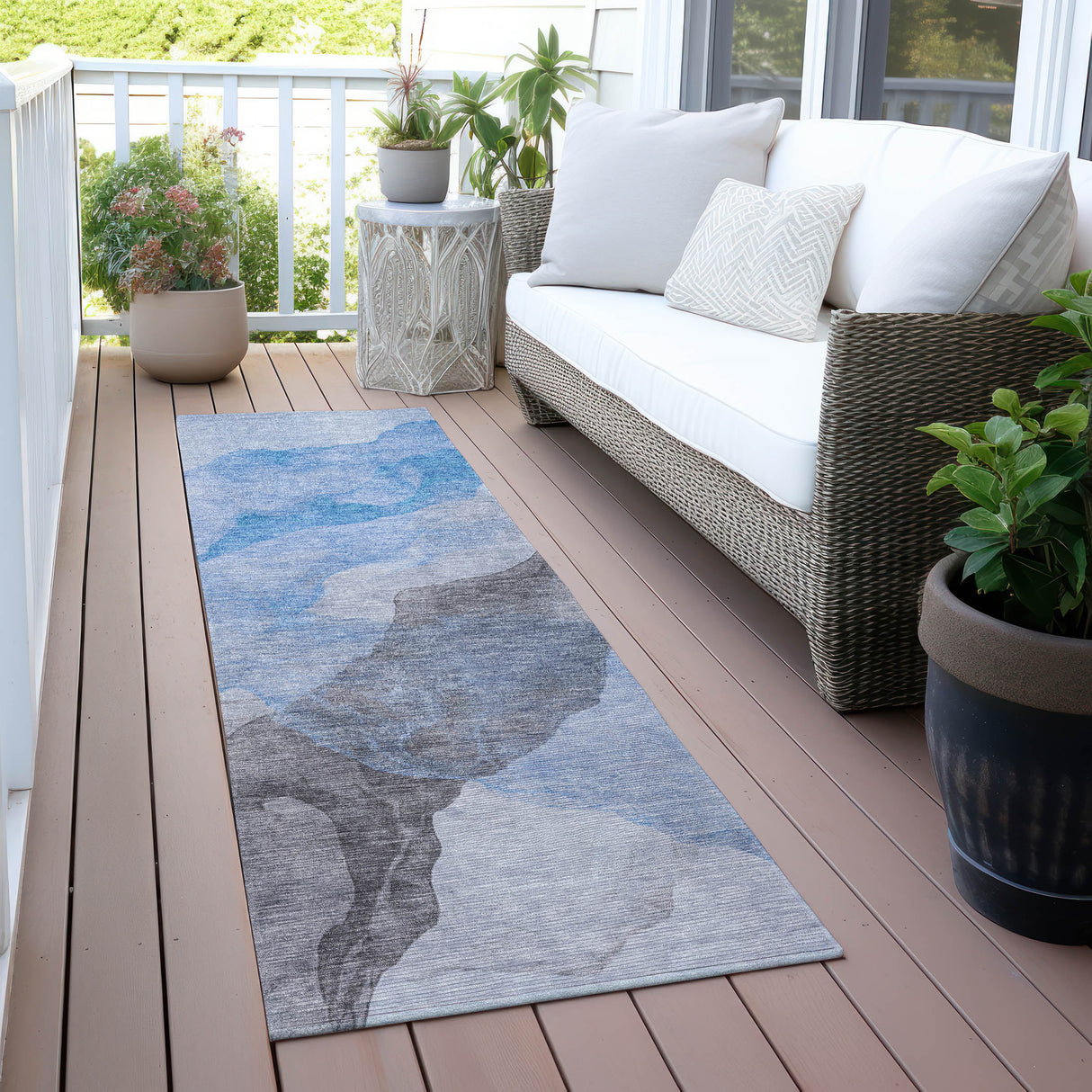 Addison Chantille ACN2109 Abstract Machine Made Transitional Sky Rug