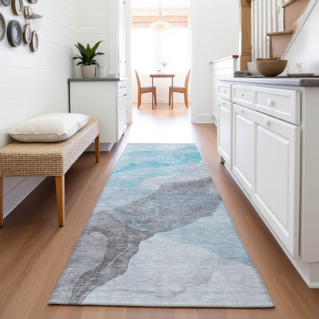 Addison Chantille ACN2109 Abstract Machine Made Transitional Teal Rug