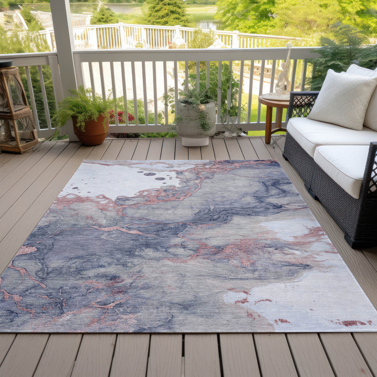 Addison Chantille ACN2110 Abstract Machine Made Transitional Blush Rug