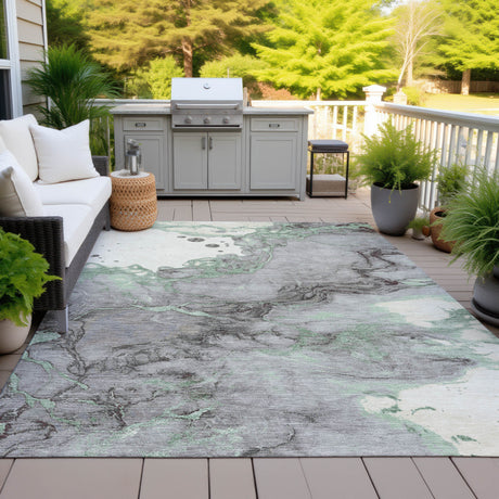 Addison Chantille ACN2110 Abstract Machine Made Transitional Green Rug