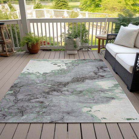 Addison Chantille ACN2110 Abstract Machine Made Transitional Green Rug
