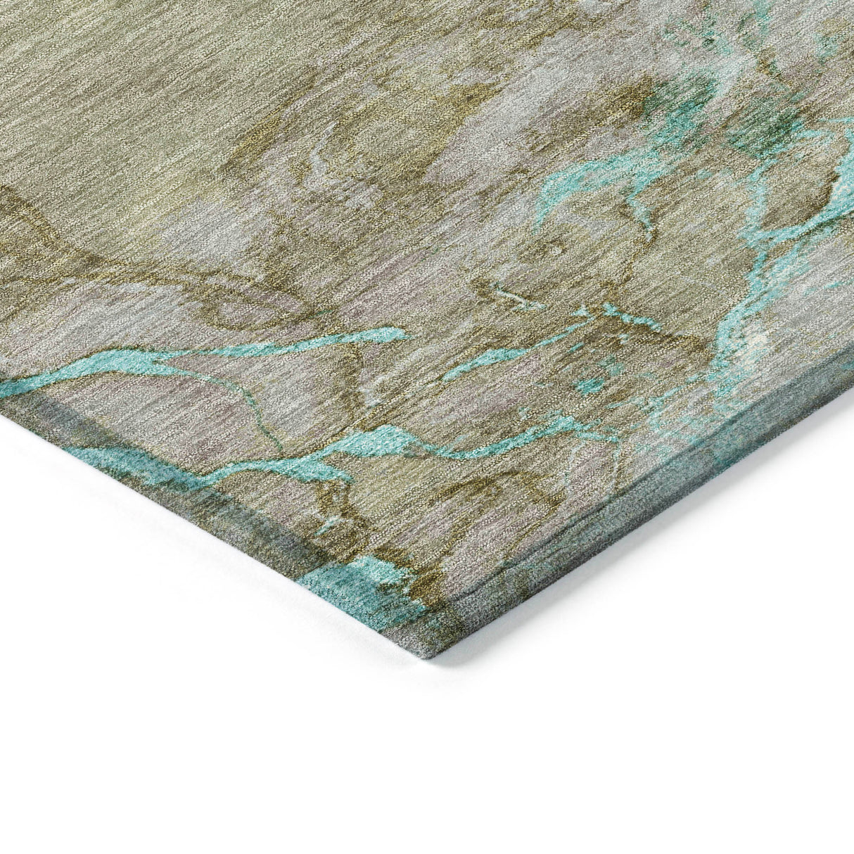 Addison Chantille ACN2110 Abstract Machine Made Transitional Teal Rug