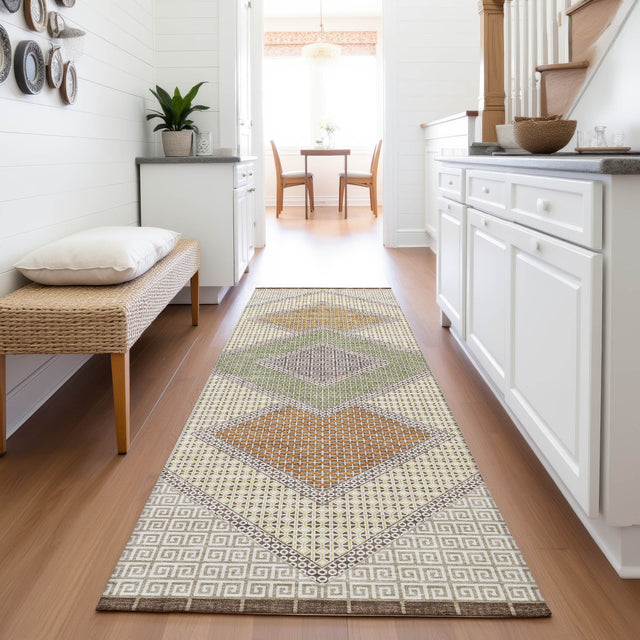 Addison Chantille ACN2111 Geometric Machine Made Transitional Brown Rug